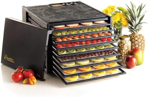 Nine tray black dehydrator with manual timer