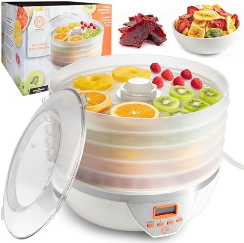 Digital five tray adjustable food dehydrator