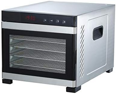 Silent six tray dehydrator with glass door