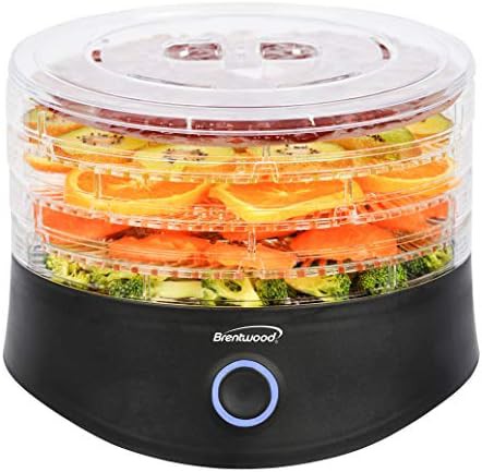 Five tray stackable food dehydrator with auto shutoff