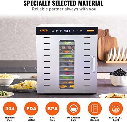 Ten tray stainless steel 1000W food dryer — photo 5