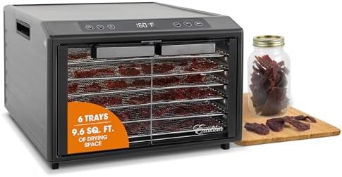 Six tray black dehydrator with french doors