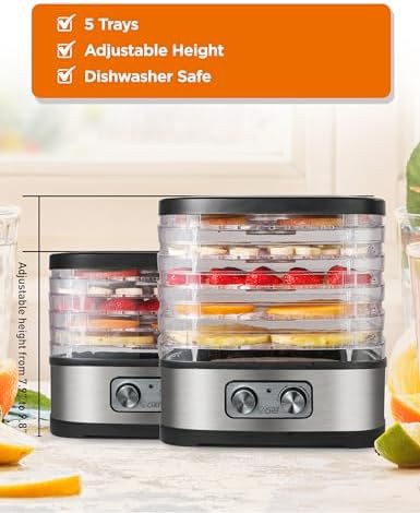 Stainless steel five tray food dehydrator — photo 3