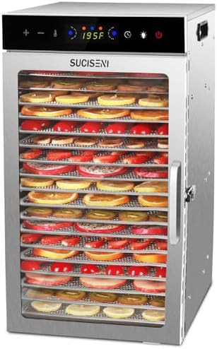 Compact eighteen tray touch control dehydrator