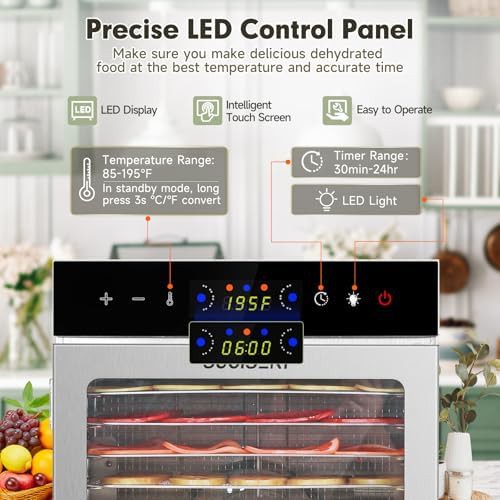 Compact eighteen tray touch control dehydrator — photo 3