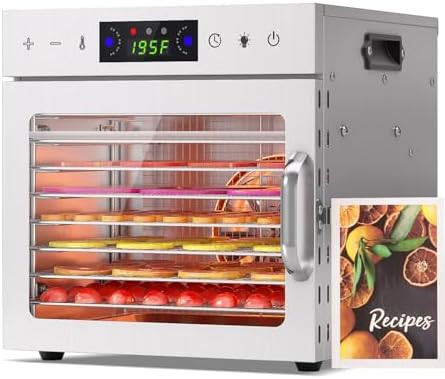 Eight tray compact steel food dehydrator
