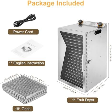 Eighteen grid stainless steel commercial dehydrator — photo 5