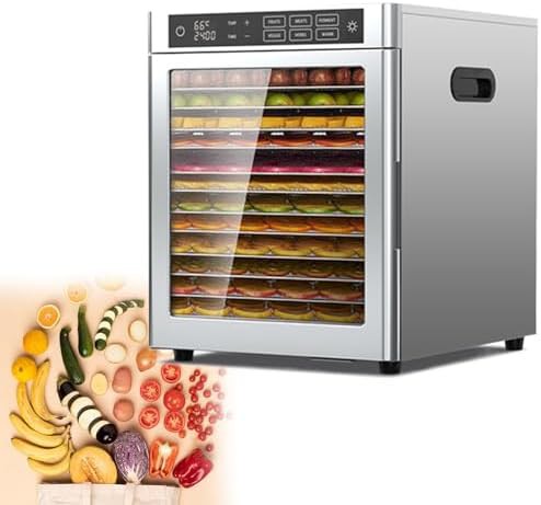 Twelve tray stainless dryer with overheat protection