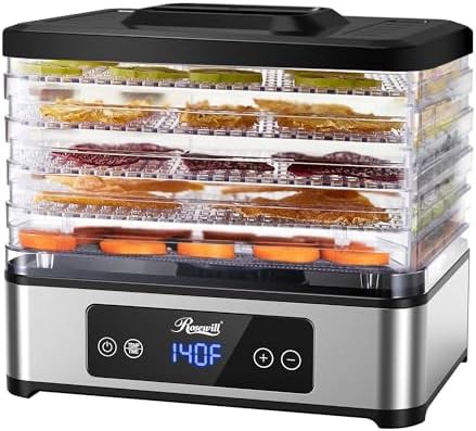 Compact five tray stackable food dryer
