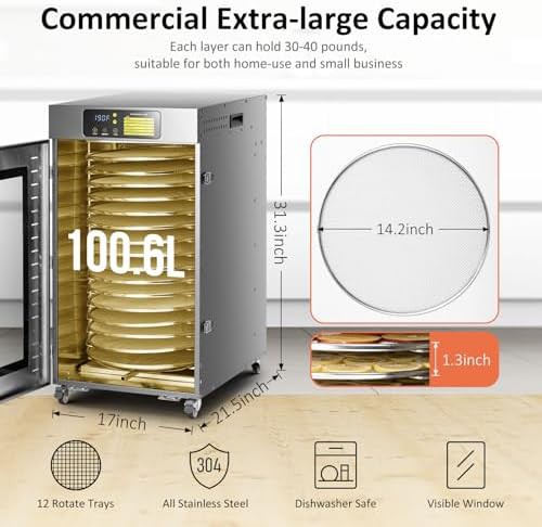 Rotary food dehydrator with 16 trays in gray — photo 4