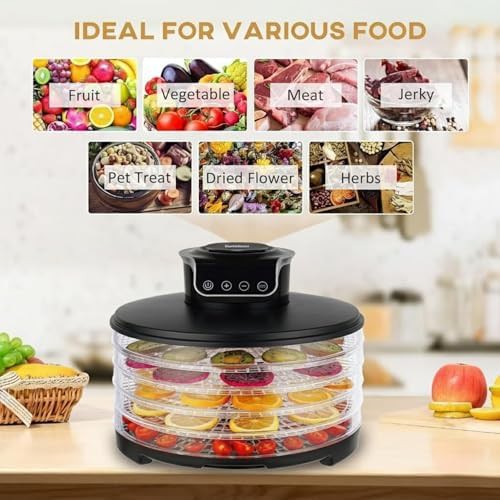 Black five tray adjustable food dehydrator — photo 5