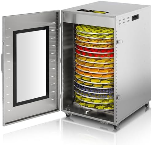 Rotary sixteen tray commercial food dryer