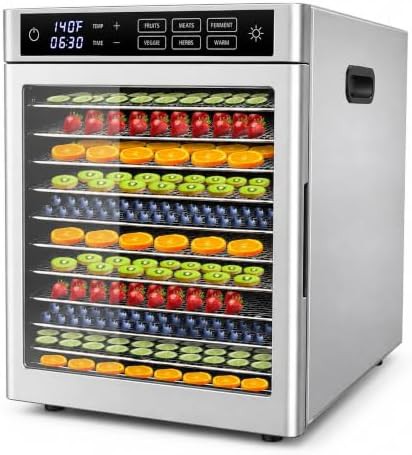 Commercial twelve tray dryer with presets