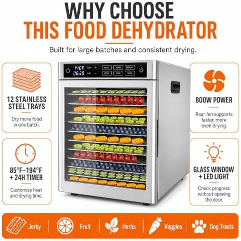 Commercial twelve tray dryer with presets — photo 3