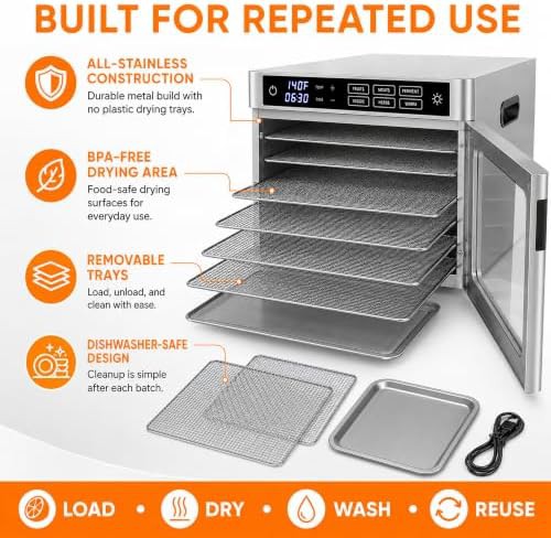 Stainless steel six tray digital dryer — photo 4