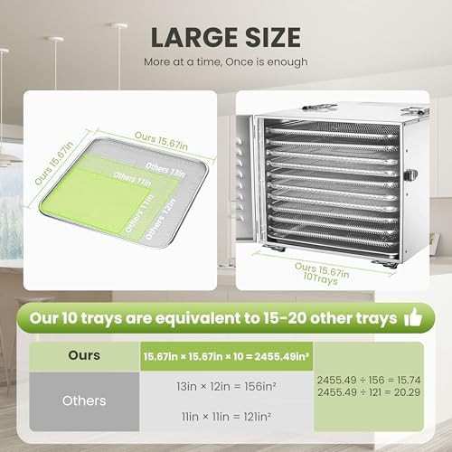 Ancient silver 10-tray commercial food dryer — photo 3