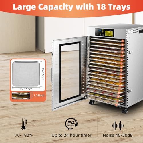 Stainless steel 18 tray commercial food dryer — photo 4