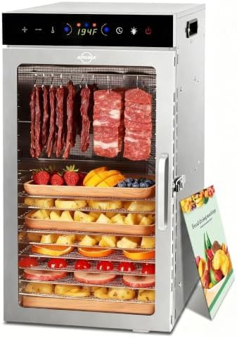 Rectangular stainless eighteen tray digital dehydrator
