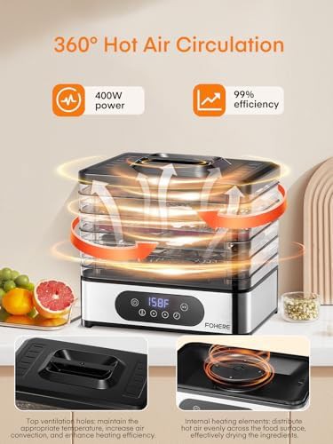 Five tray stackable plastic 400W dehydrator — photo 4