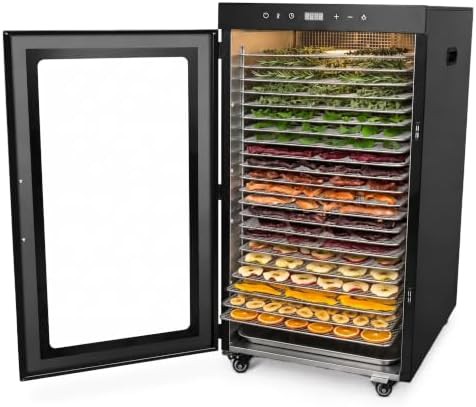 Black twenty four tray mobile commercial dehydrator