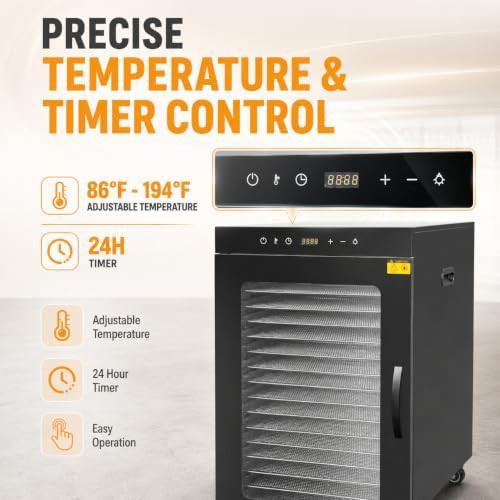 Black twenty four tray mobile commercial dehydrator — photo 5