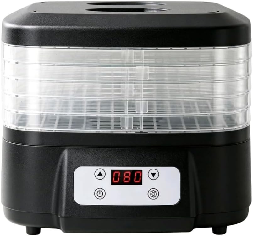 Blue five tier food dehydrator with digital timer