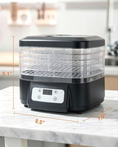 Blue five tier food dehydrator with digital timer — photo 3
