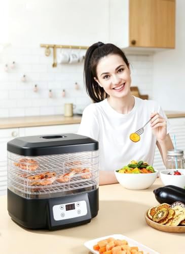 Blue five tier food dehydrator with digital timer — photo 4