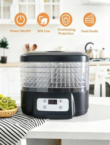 Blue five tier food dehydrator with digital timer — photo 5