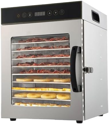 Twelve tray stainless steel pet treat dryer