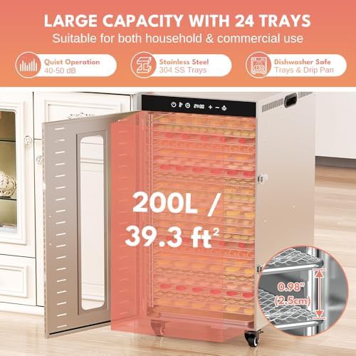 Twenty four tray stainless steel commercial food dehydrator — photo 5
