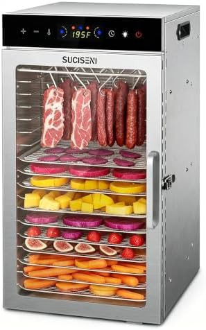 Dual fan eighteen tray glass door dehydrator
