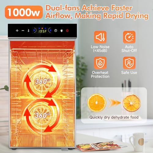 Dual fan eighteen tray glass door dehydrator — photo 4
