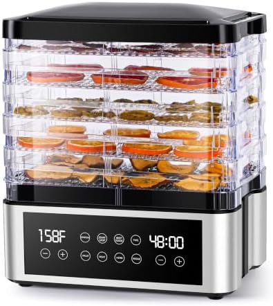 Compact five tray stackable food dehydrator
