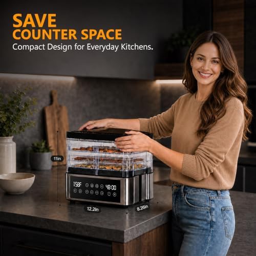 Compact five tray stackable food dehydrator — photo 4