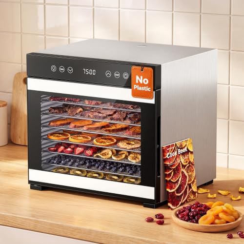 Eight tray silver stainless steel dryer