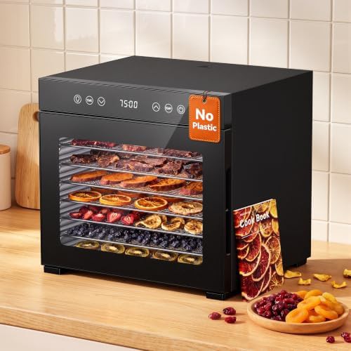Eight tray black stainless steel dryer