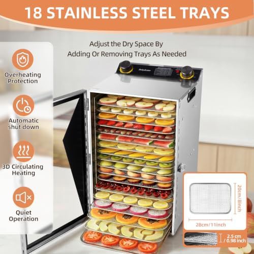 Eighteen tray 1000W commercial food dryer — photo 3