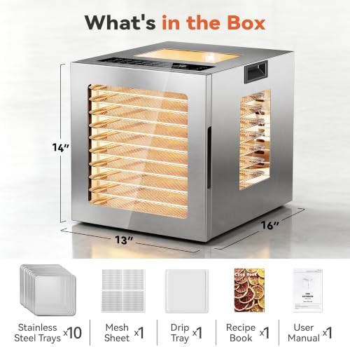 Ten tray silver stainless steel dehydrator — photo 3
